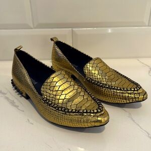 Jeffrey Campbell Barnett gold Croco shoes with studs great condition